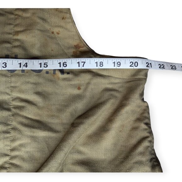 Vintage 1940s WW2 US Navy Deck Bibs Pants Overalls Contract NXsx51851 Size Med - Picture 12 of 16